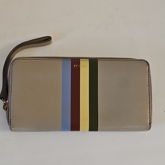 Fossil Beige Wallet with Colorful Stripes - Picture 4 of 16
